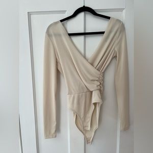 Topshop wrap ribbed bodysuit